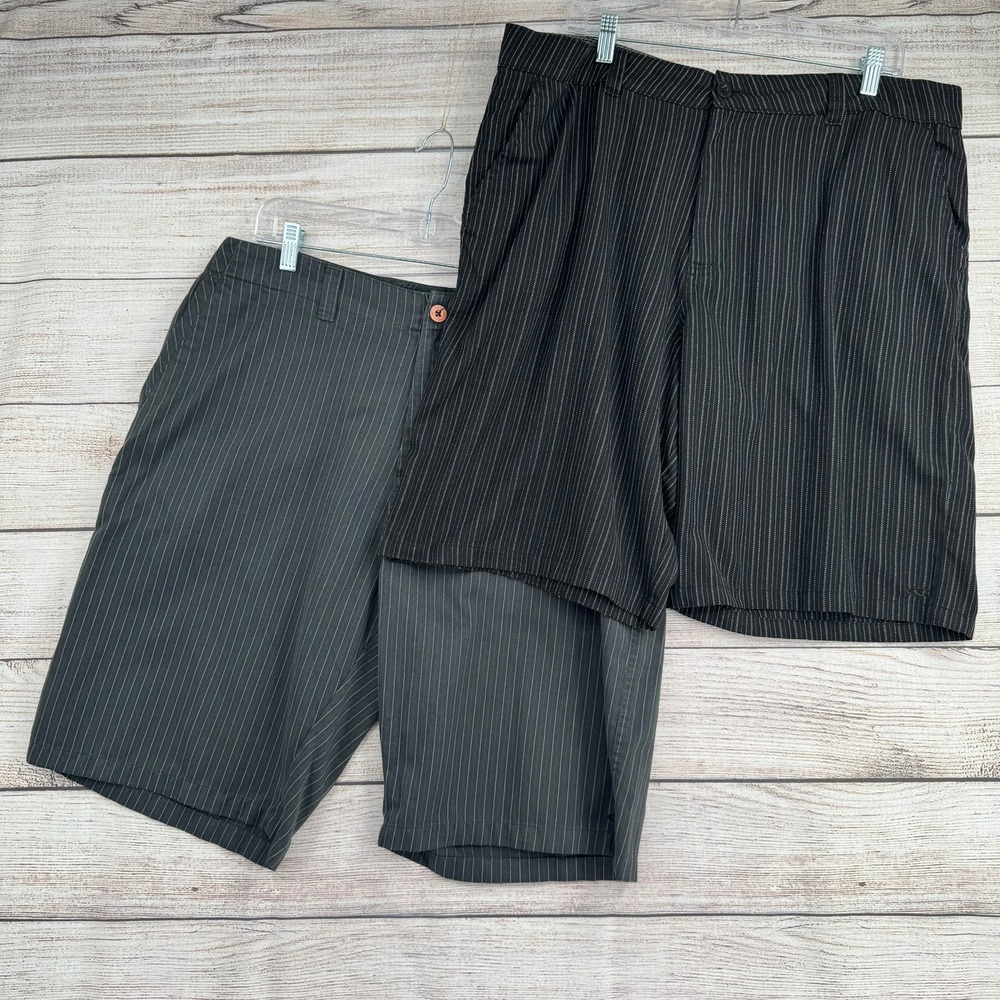 O'Neill Walk‎ Shorts Mens 38 Black Pinstripe Hybrid Casual Surf Beach Skate